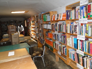 Books placed on shelves at Orthodox Community Library. Orthodox Mission Kenya Project