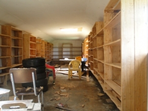 rennovated library hall. Orthodox community library in the making